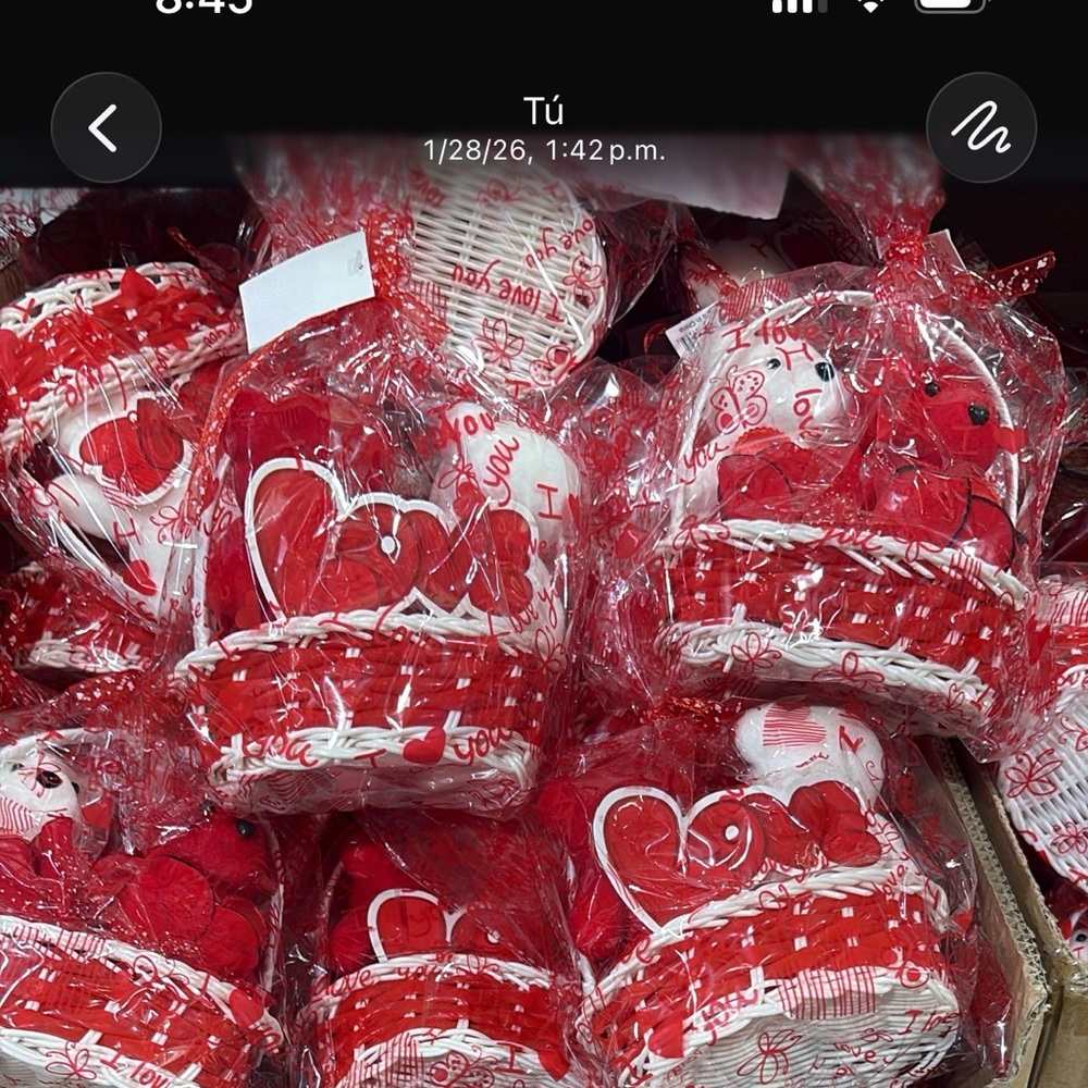 Red and White Valentine's Gift Basket